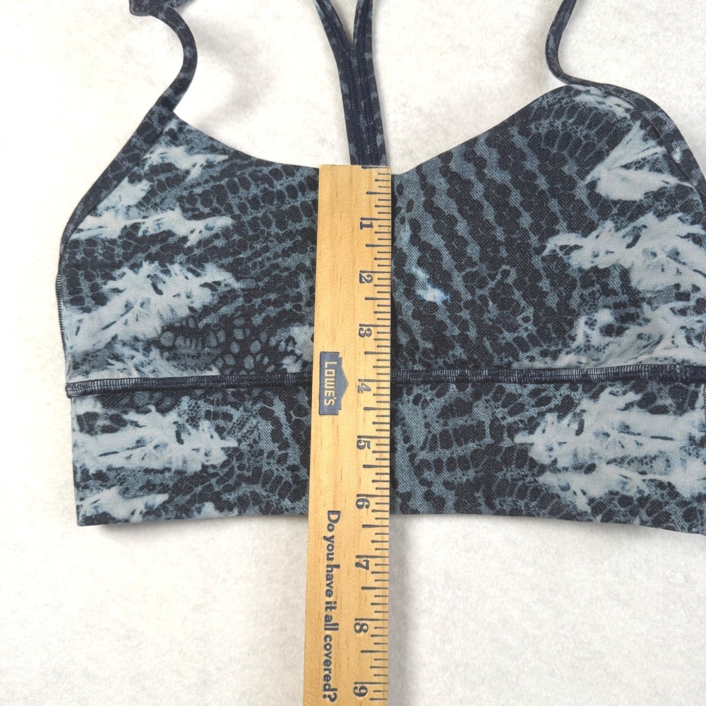 Lululemon Blue Snakeskin Tie Dye Y-Back Racerback Sports Bra Low Impact Yoga - Picture 10 of 13